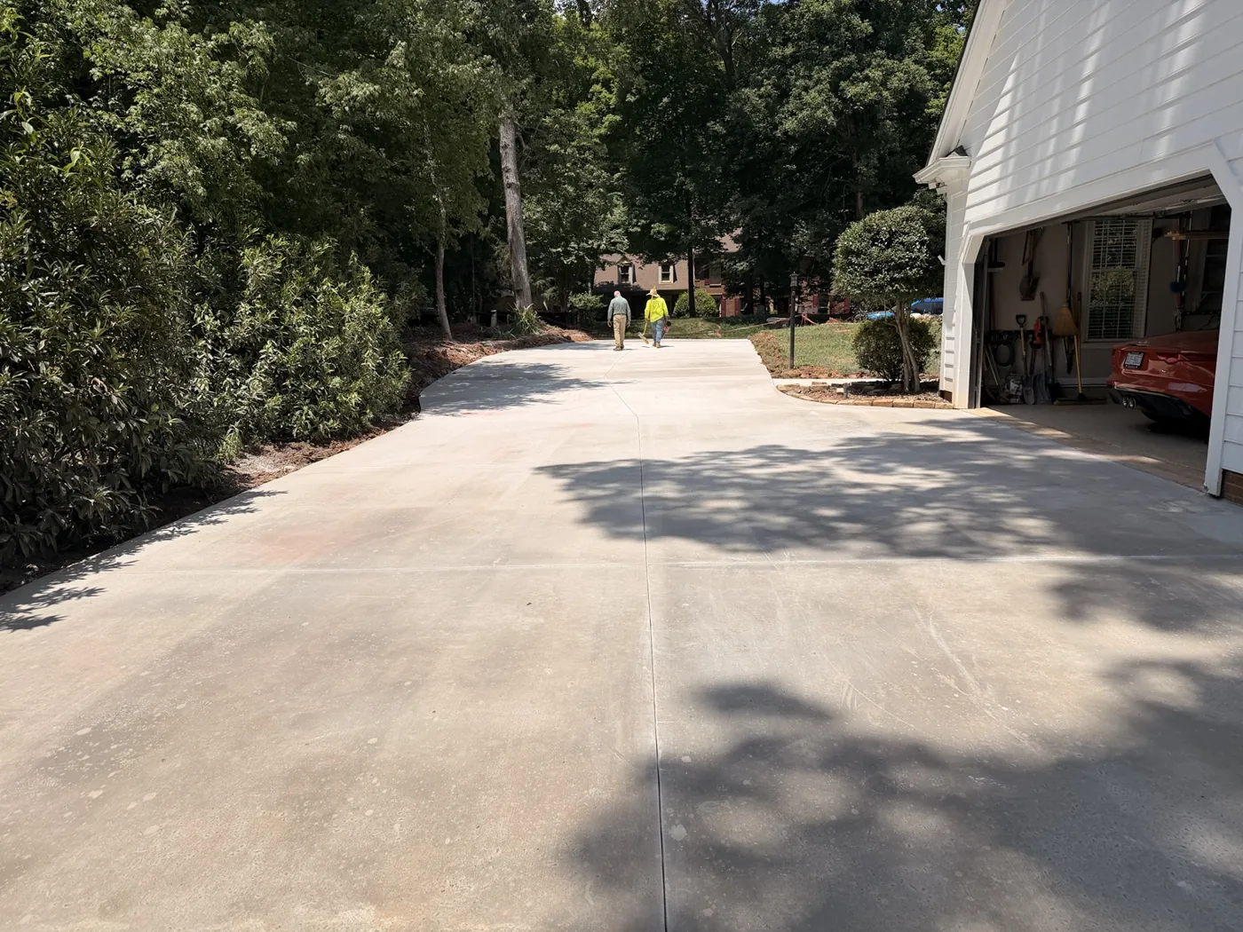 Concrete garage approach