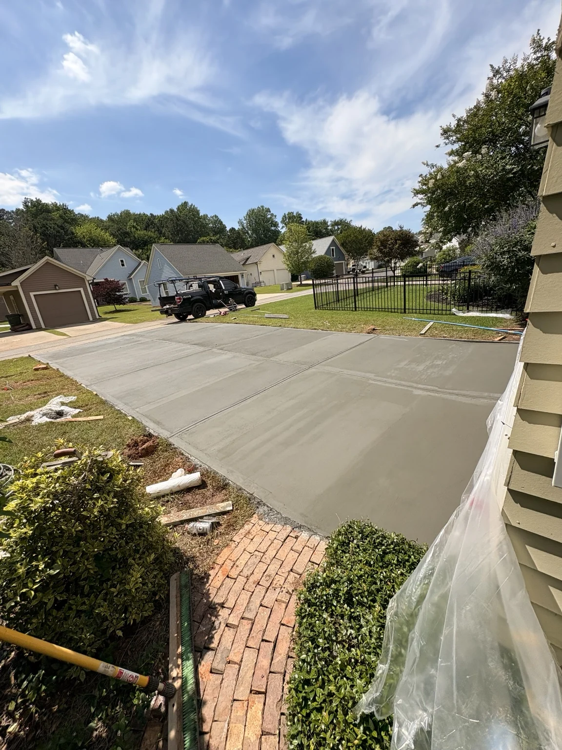 Wide driveway