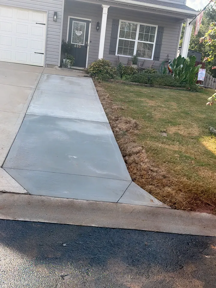 Completed concrete entry and walkway