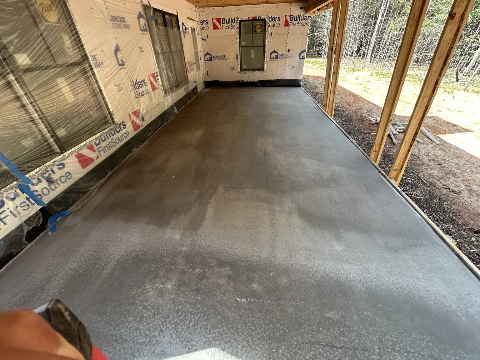 Finished covered patio