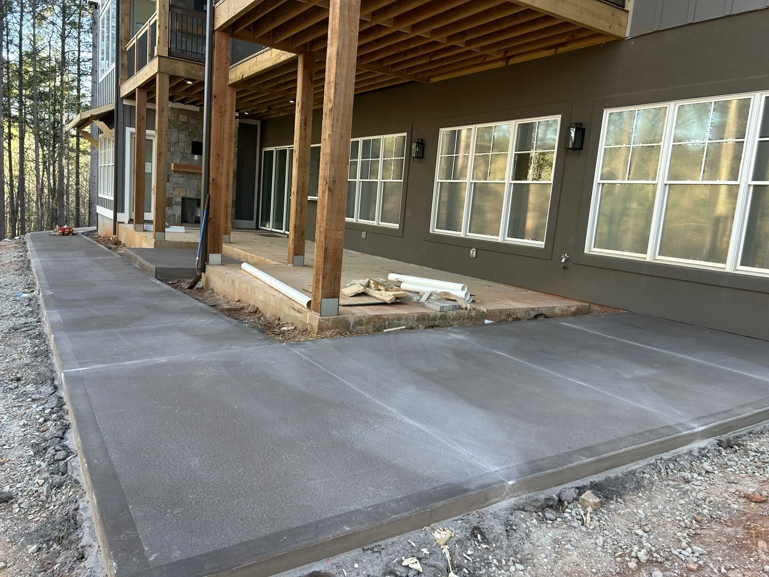 Covered porch concrete slab