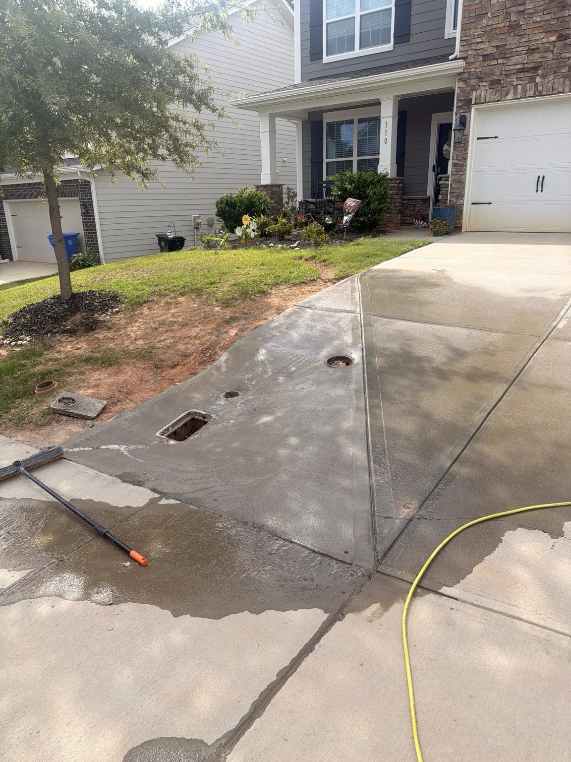 Front entry concrete walkway