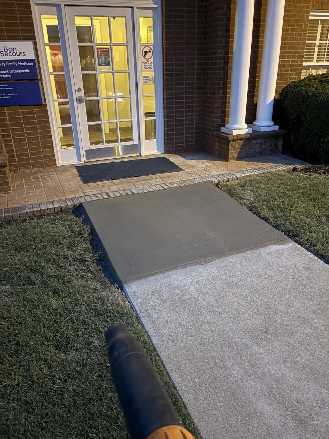 Front porch and concrete approach