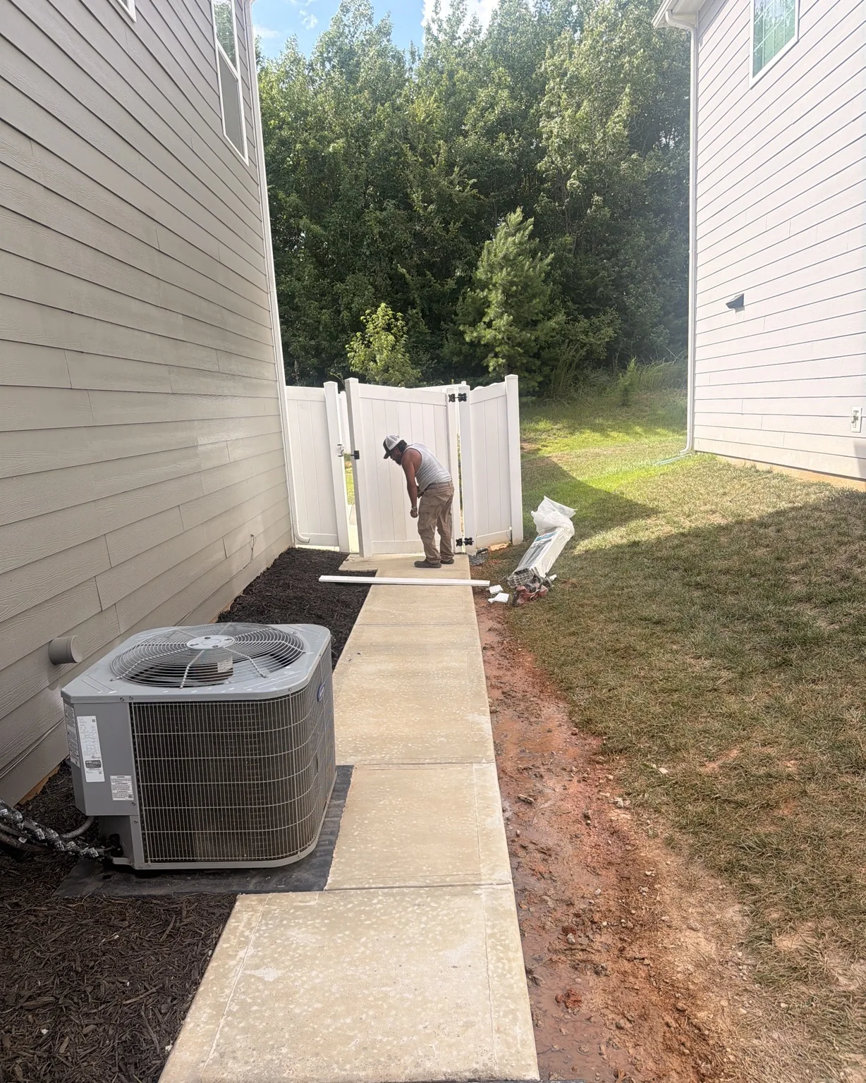 Walkway by the side of the house