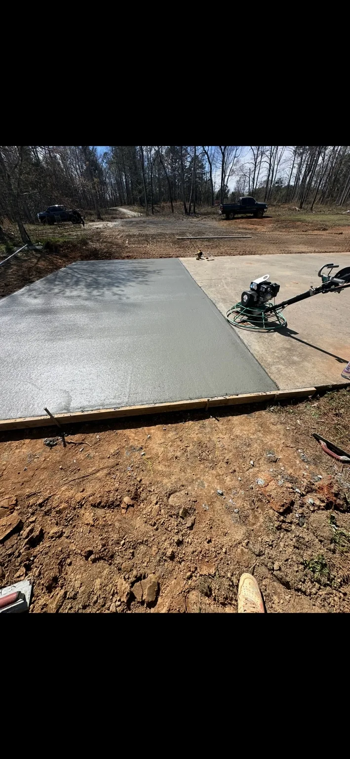 Porch slab during finishing