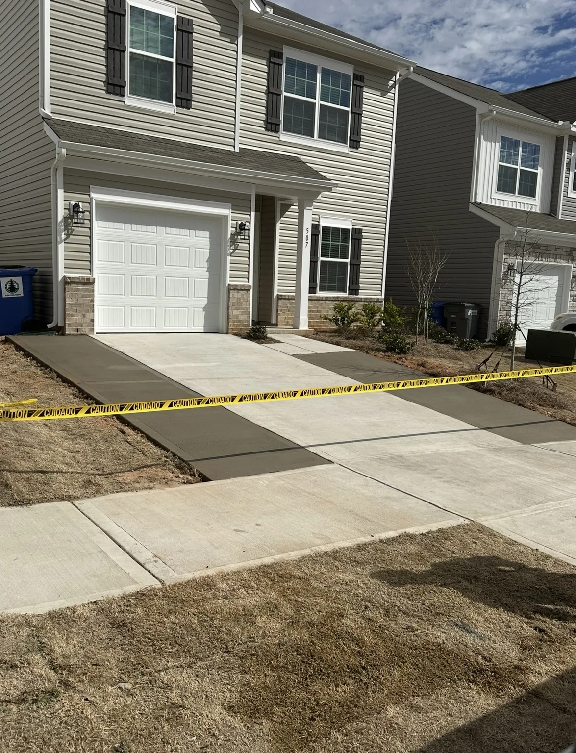 Concrete access beside the front porch