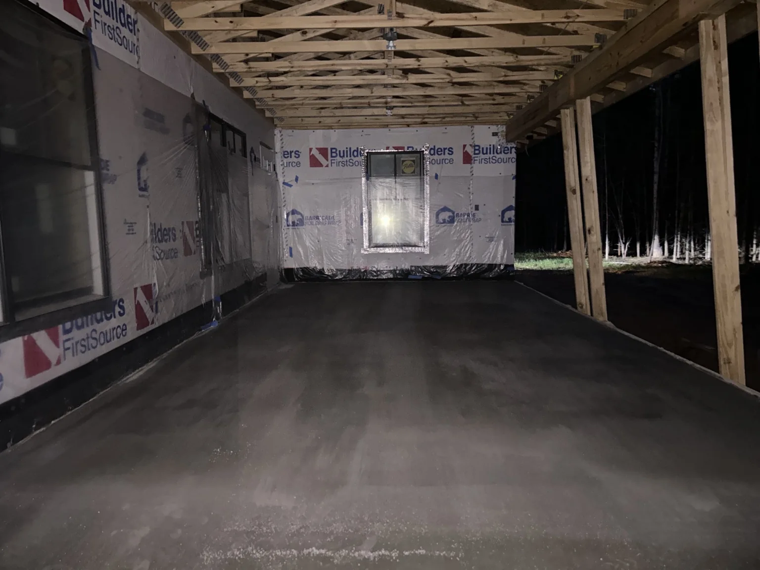 Concrete beneath the deck