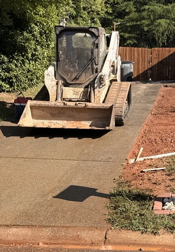 Equipment beside a prepared entry
